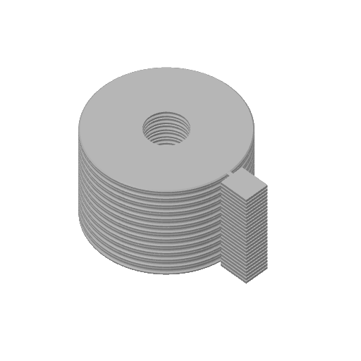 Spout Splashguard copper disc, isometric view